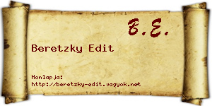 Beretzky Edit névjegykártya